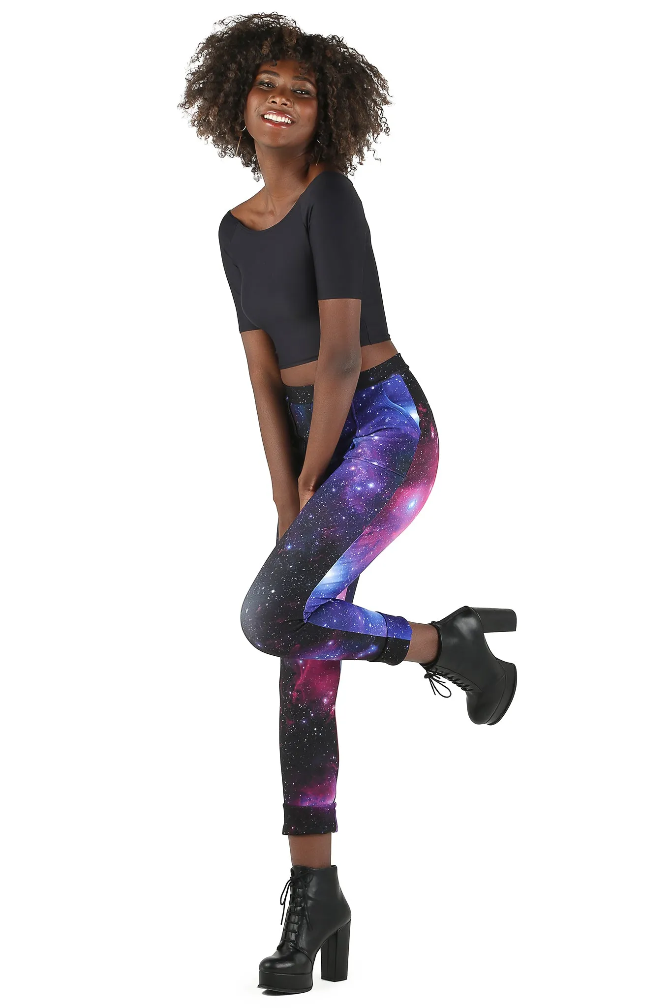 Galaxy Purple Cuffed Pants