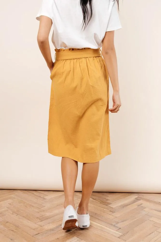 Ginger Midi Skirt in Mustard