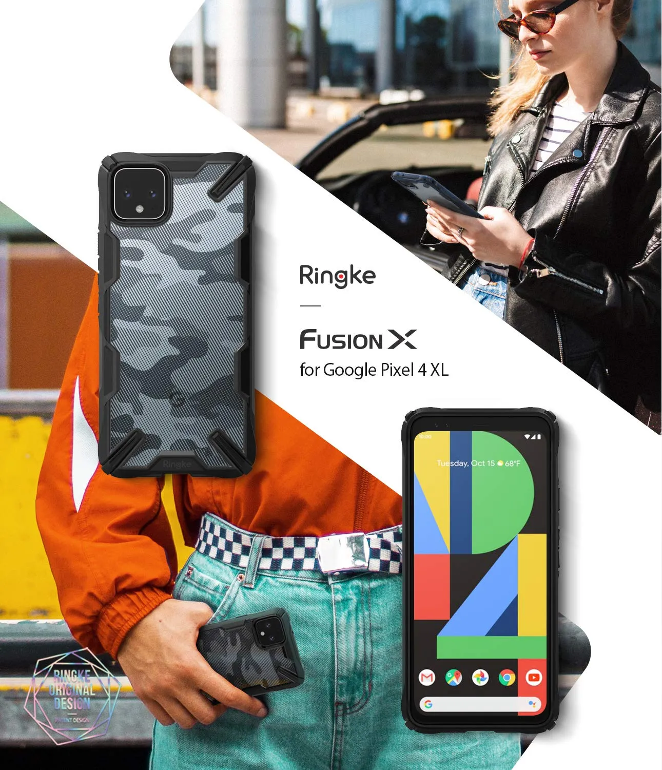 Google Pixel 4 XL Back Cover Case | Fusion X Design - Camo Black