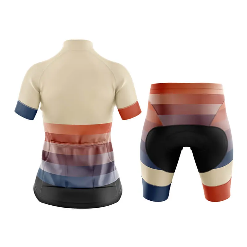 Gradient Frequency Club Cycling Kit (Beige-Orange-Blue)