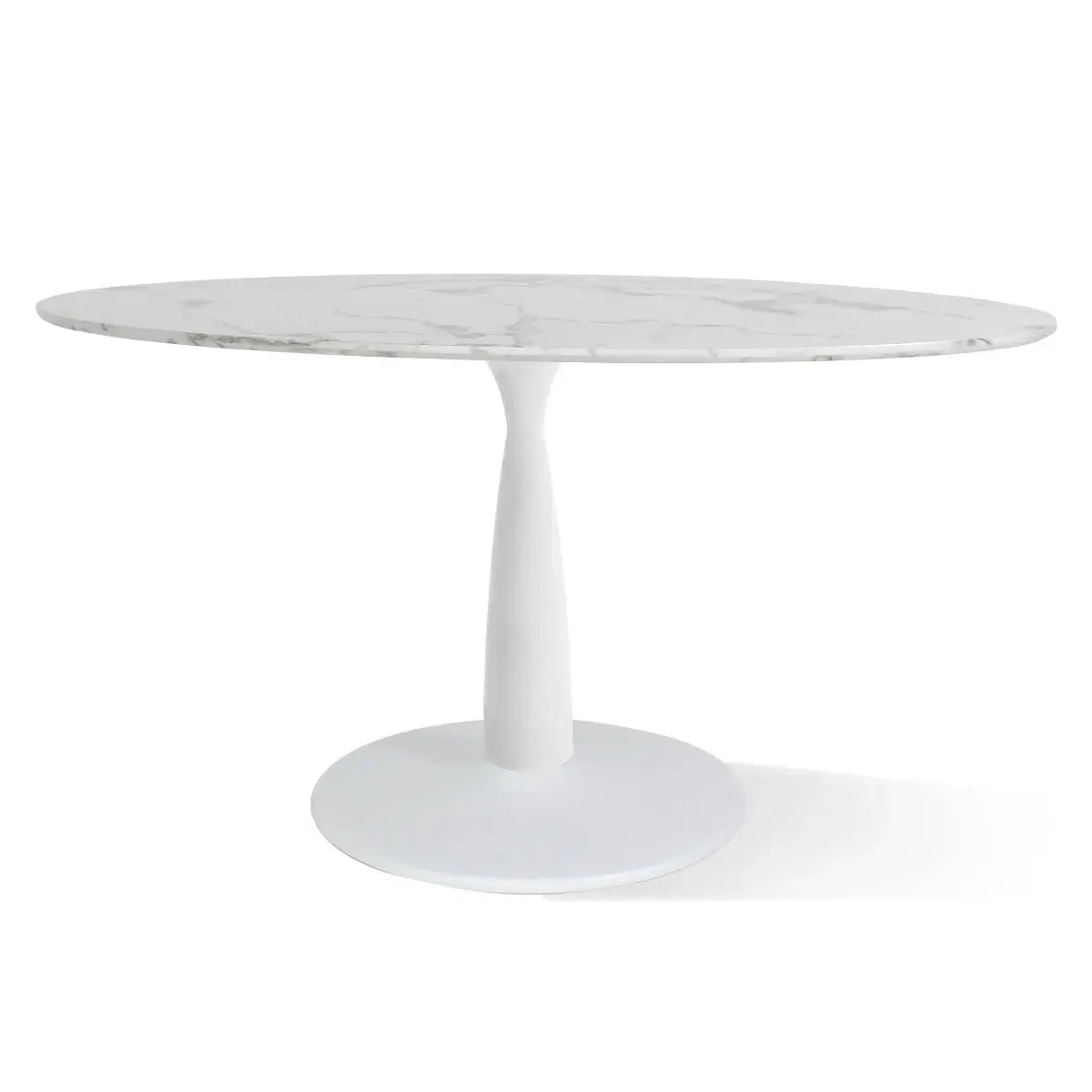 Harris 79" Modern Large Oval Faux Marble Dining Table