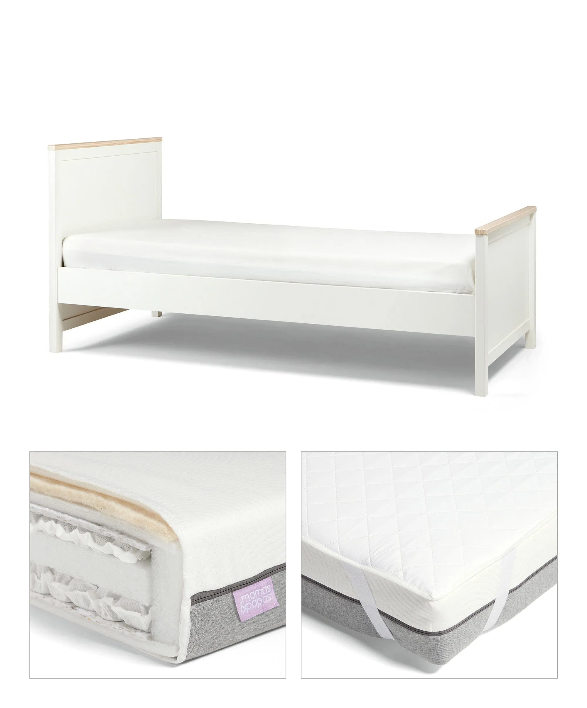 Harwell Single Bed with Luxury Single Mattress & Protector Bundle