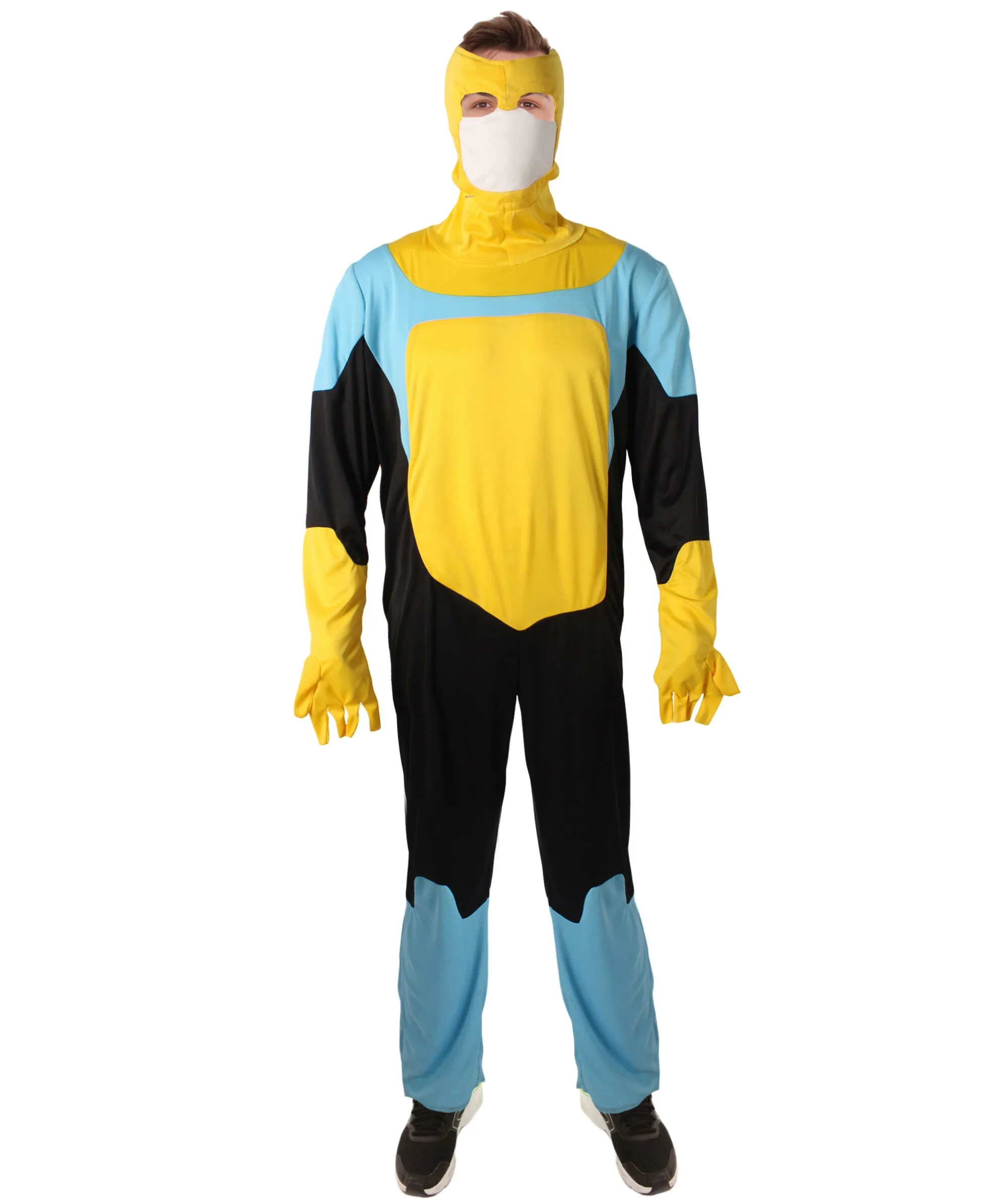 HPO Adult Men's Comic Animated Series Superhero Jumpsuit Costume I Suitable for Halloween I Flame-retardant Synthetic Fabric