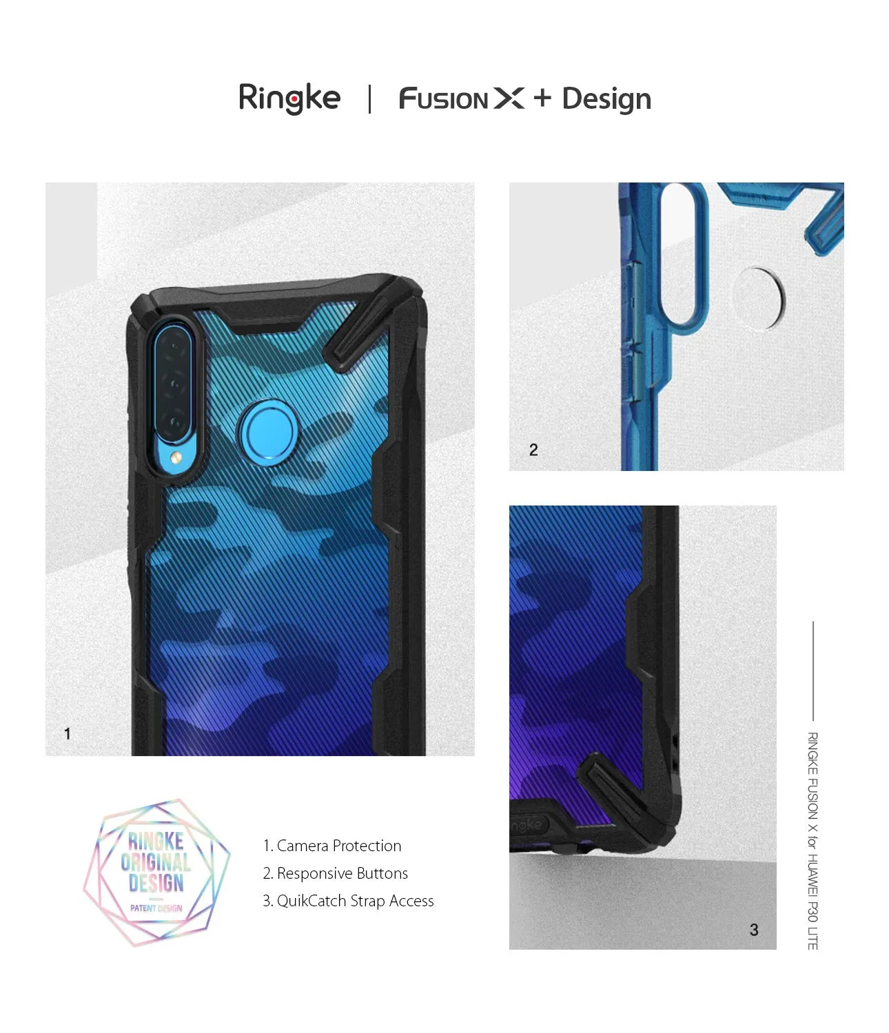 Huawei P30 Lite (Nova 4e) Back Cover Case | Fusion X - Camo Black