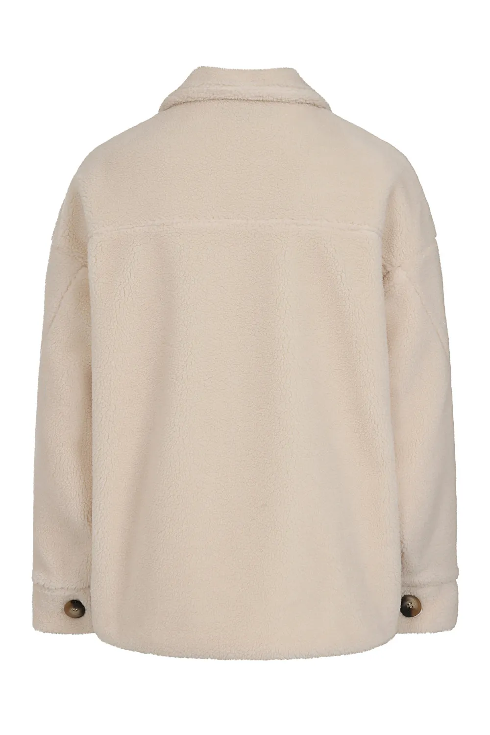 Isabella Cream Oversized Trucker Teddy Coat