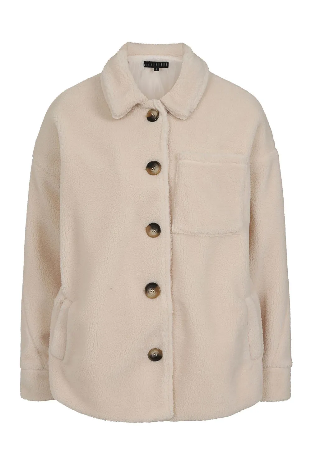 Isabella Cream Oversized Trucker Teddy Coat