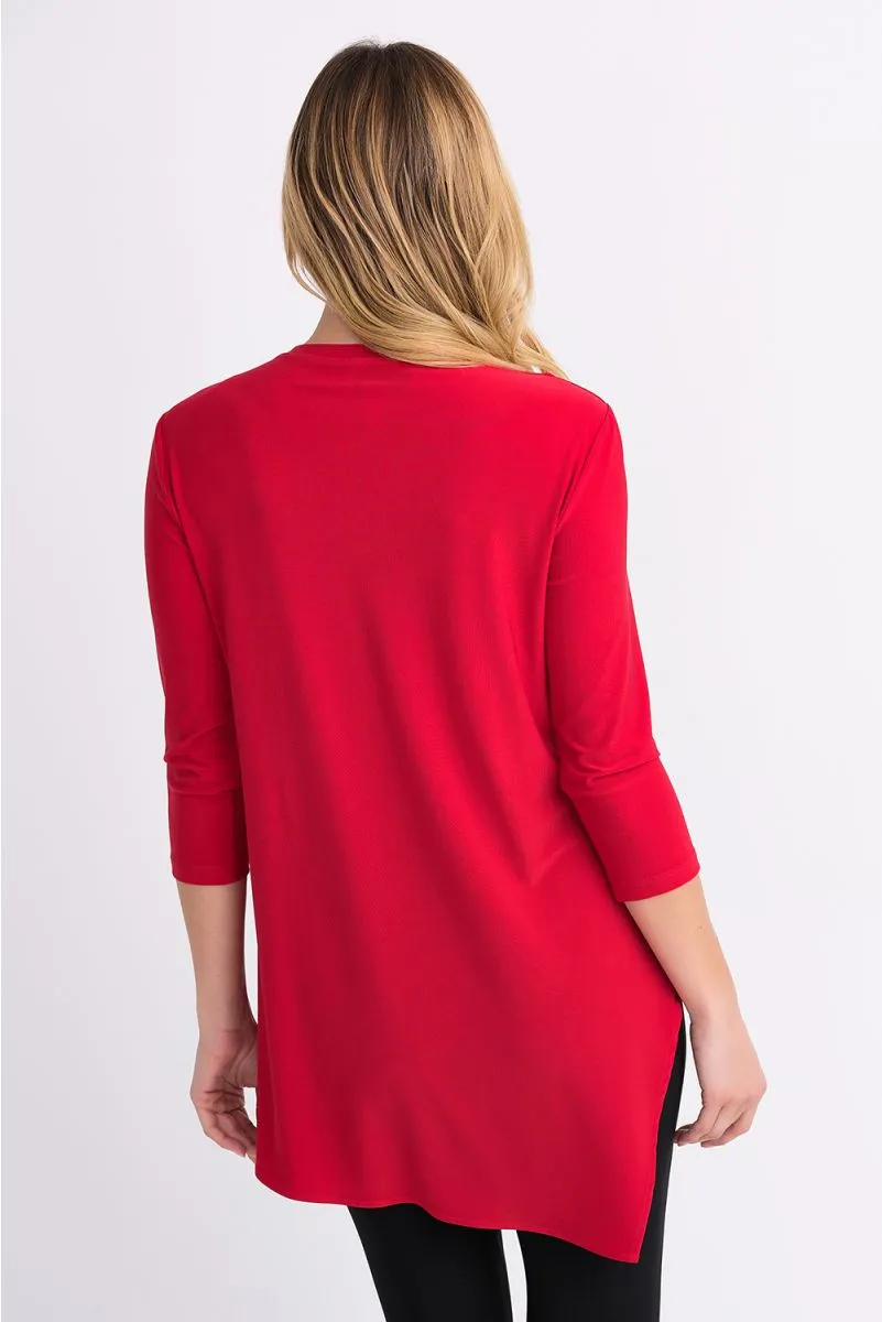 Joseph Ribkoff Asymmetrical Tunic Red