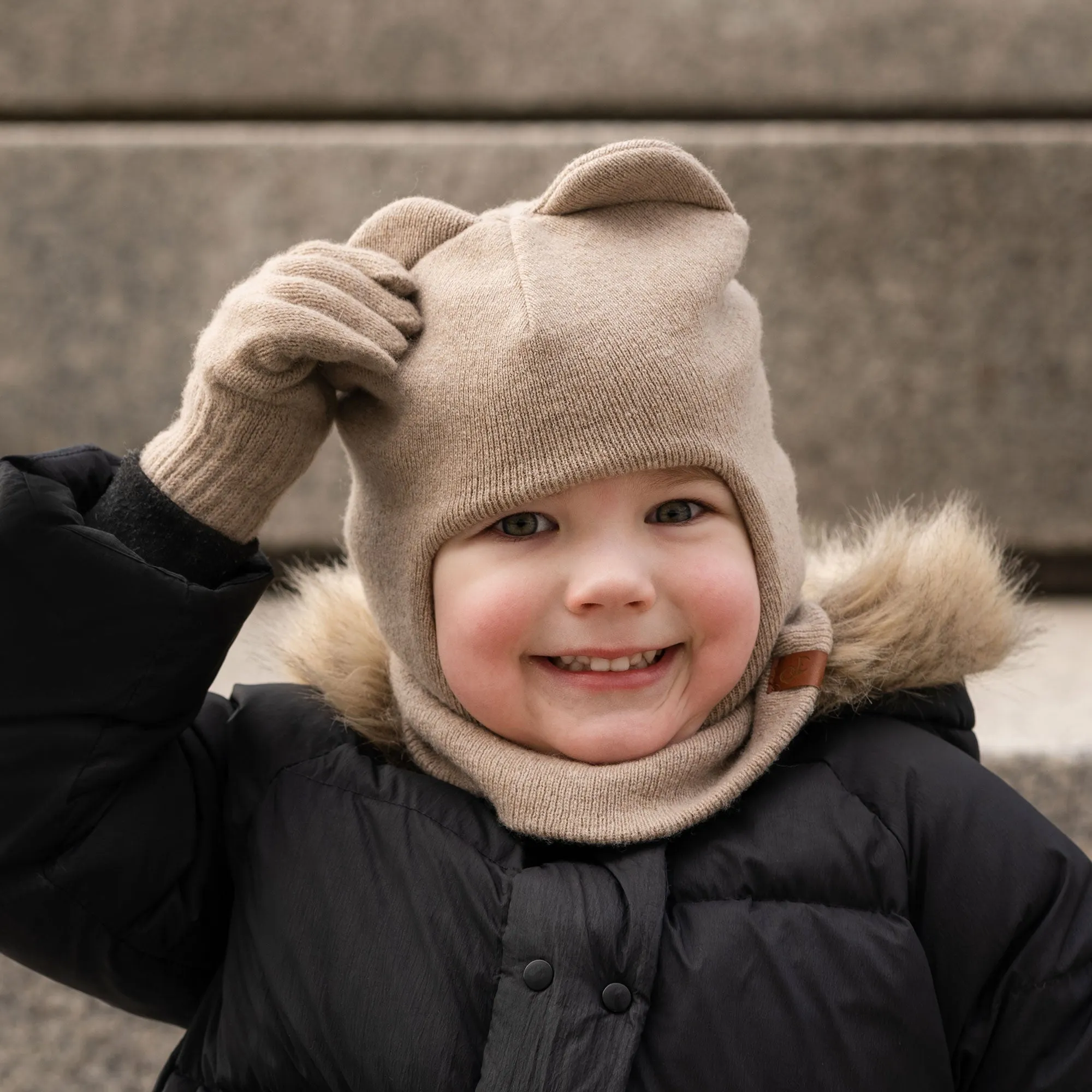 Kids' Knit Balaclava Cashmere Blend