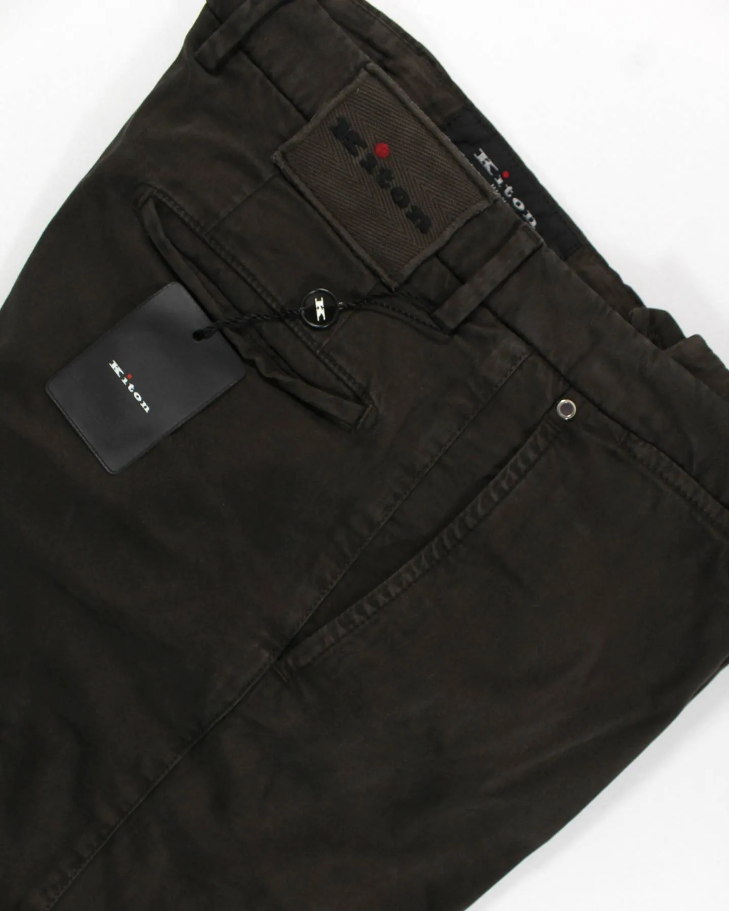 Kiton Casual Pants Dark Brown 5 Pocket Slim Fit 38