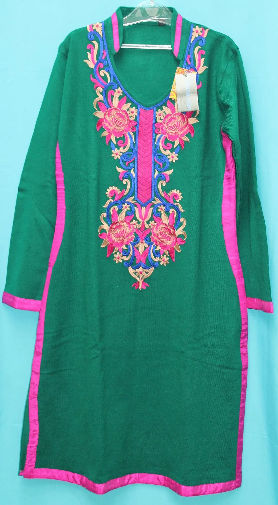 Kurti 5525 Green Blouse Kameez Tunic Shirt Winter Wear Shieno Sarees