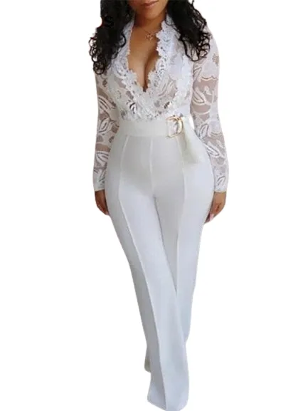 Lace Long Sleeve Jumpsuit