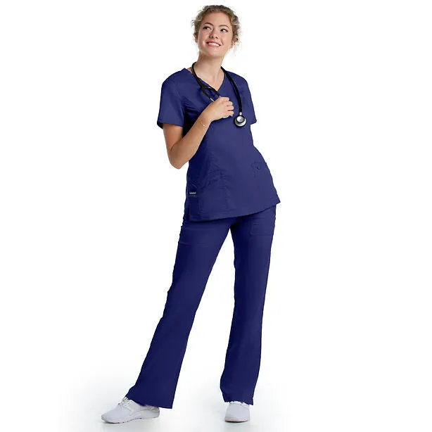 Landau proflex women's Mock Wrap Neck Scrub Set