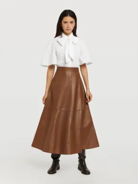 Leather bell shape skirt