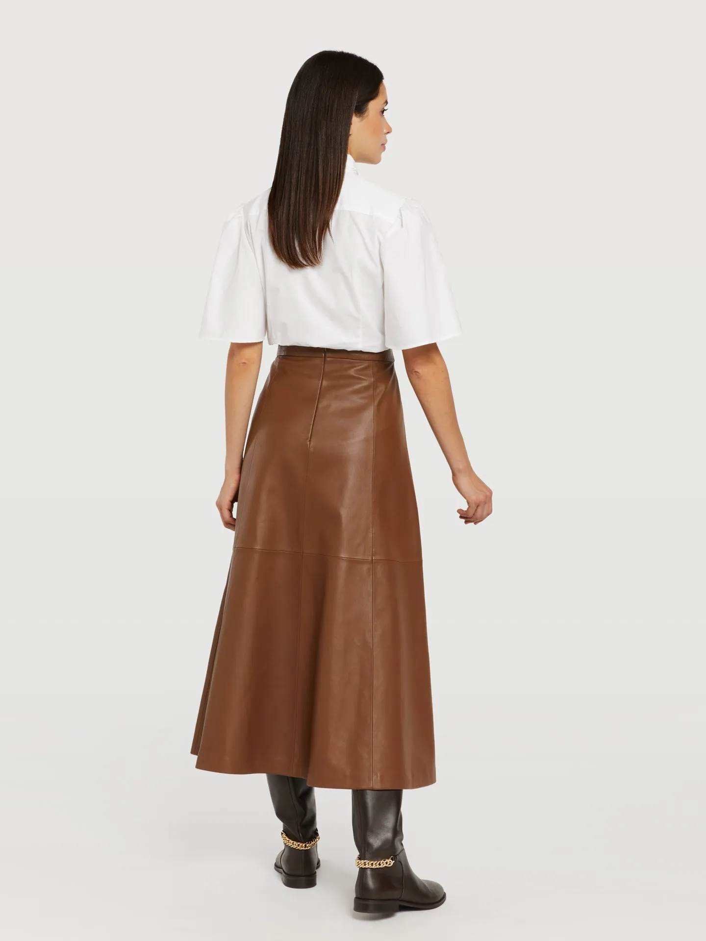 Leather bell shape skirt