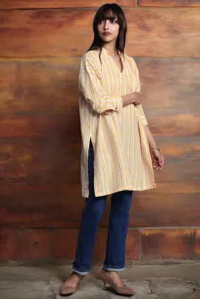 leisure long tunic - sunny stripes & white canvas