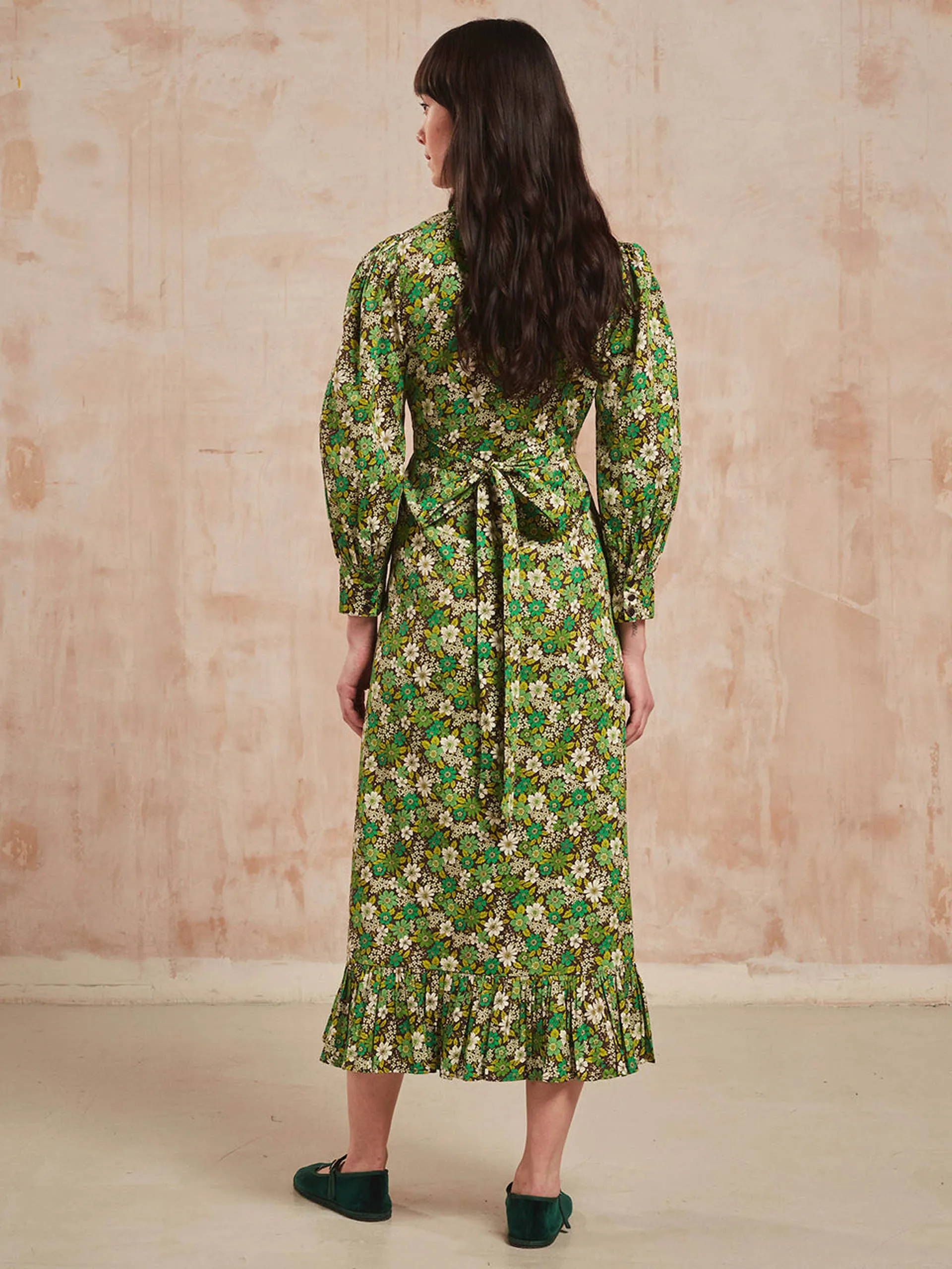 Lime Ditsy print Penworth dress