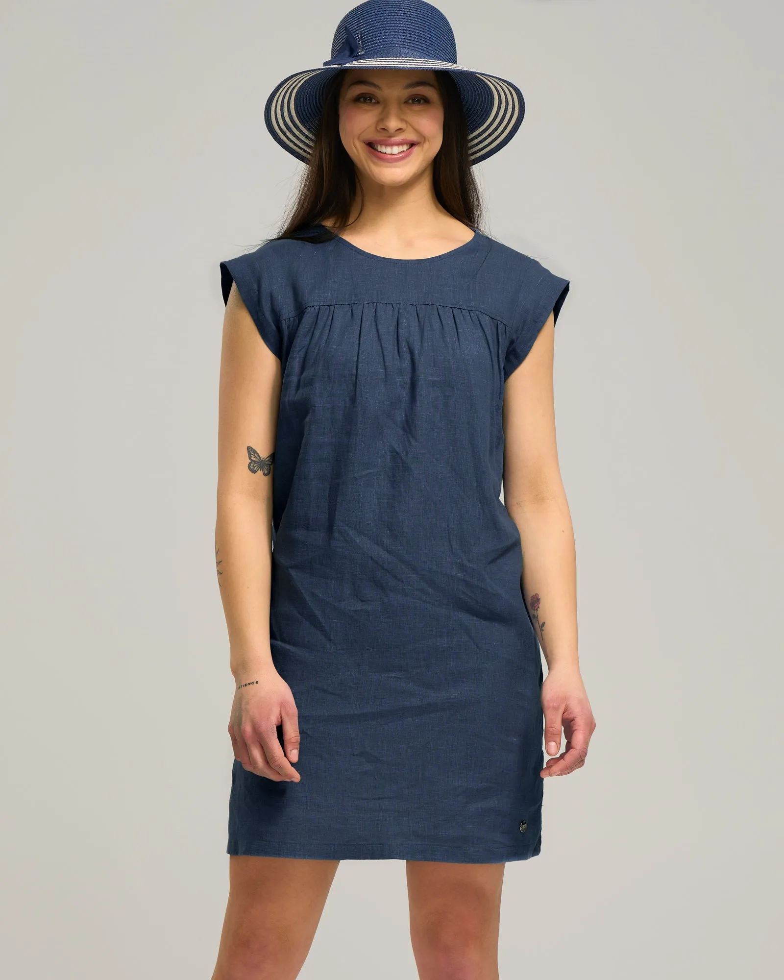 LINEN GATHERED TUNIC