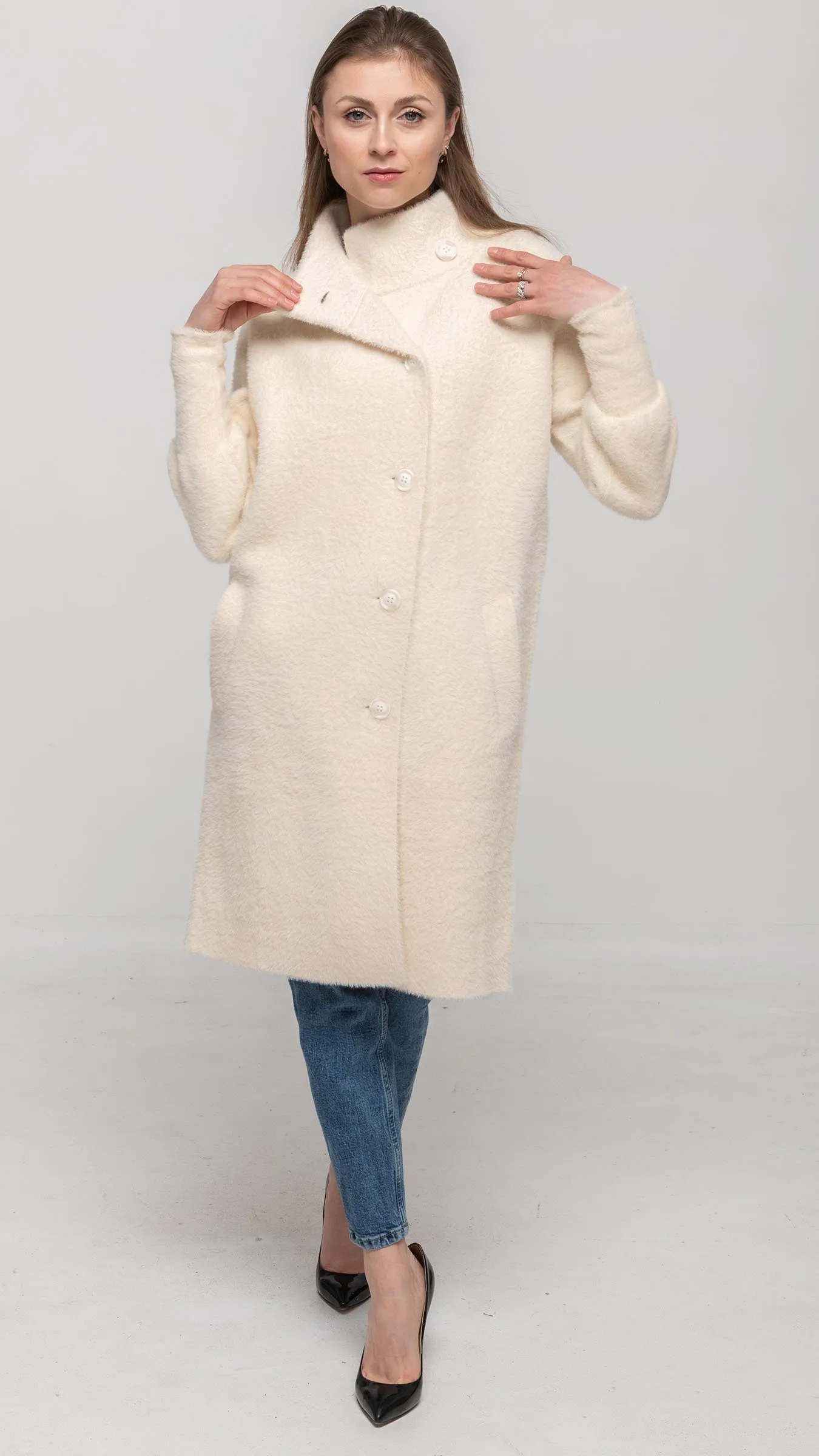 Long Jacket in Cream Color