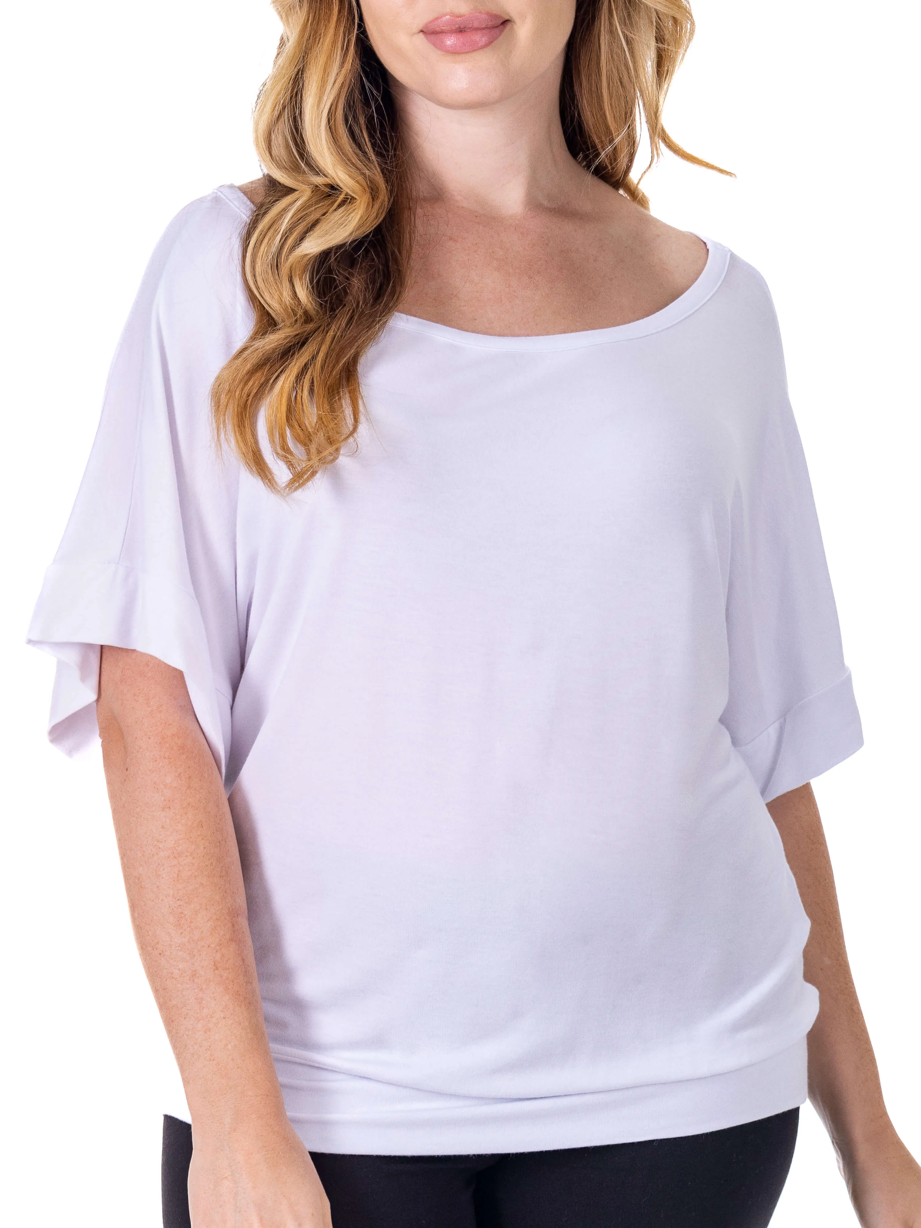 Loose Fit Dolman Top with Wide Sleeves