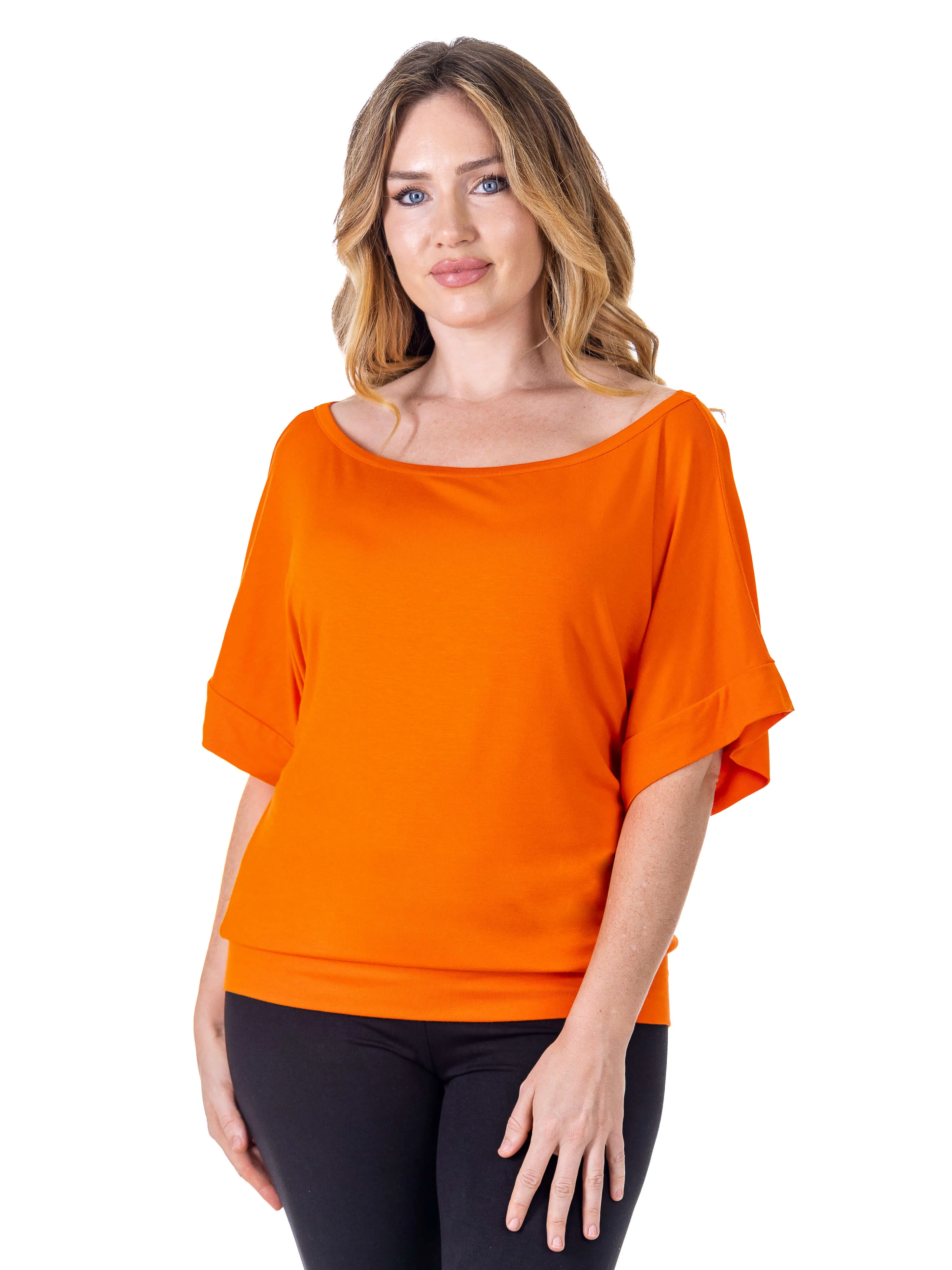 Loose Fit Dolman Top with Wide Sleeves