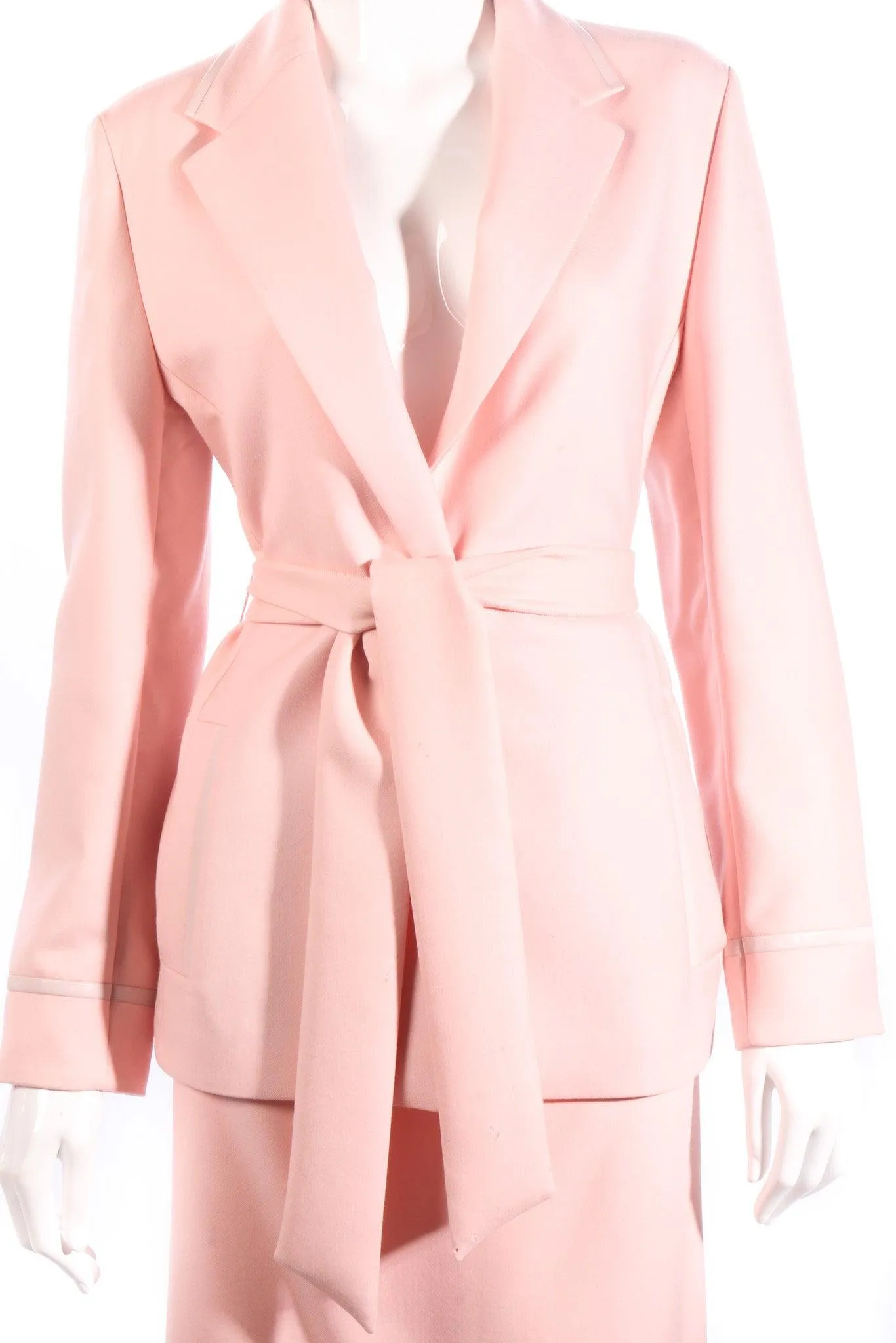 Louis Feraud Skirt Suit Pink Wool UK Size 12