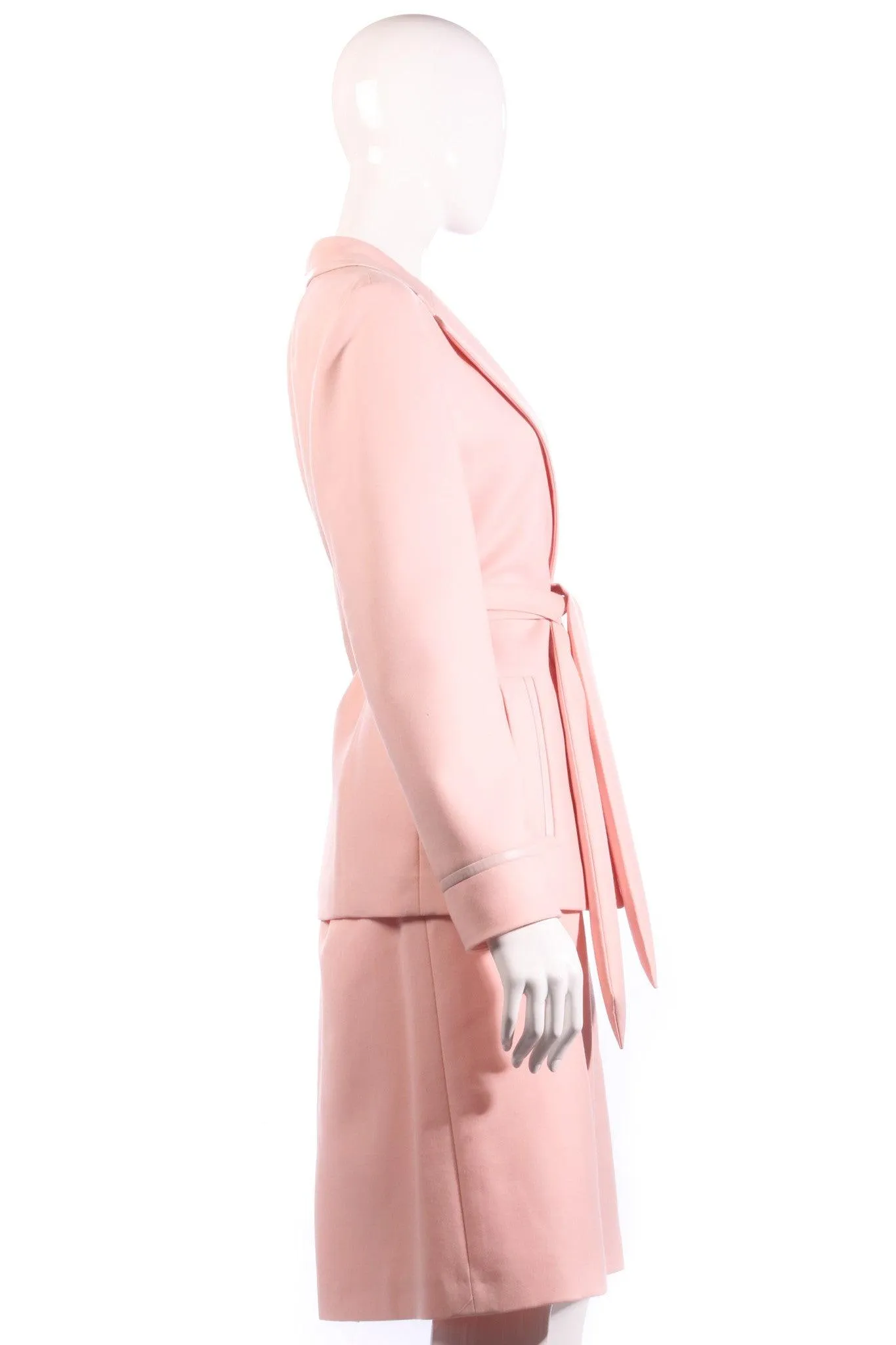 Louis Feraud Skirt Suit Pink Wool UK Size 12