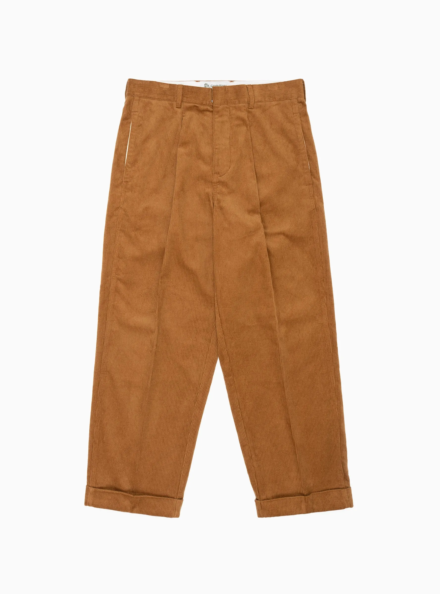 Manager Pleated Cord Pants Tobacco Brown