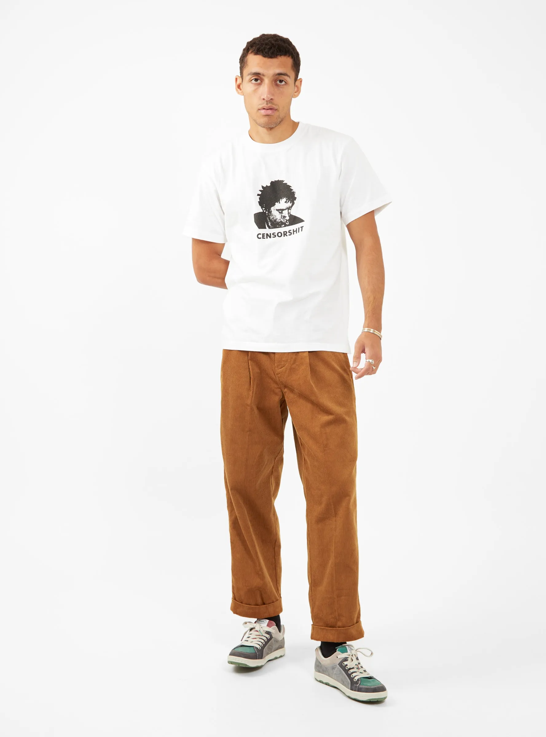 Manager Pleated Cord Pants Tobacco Brown