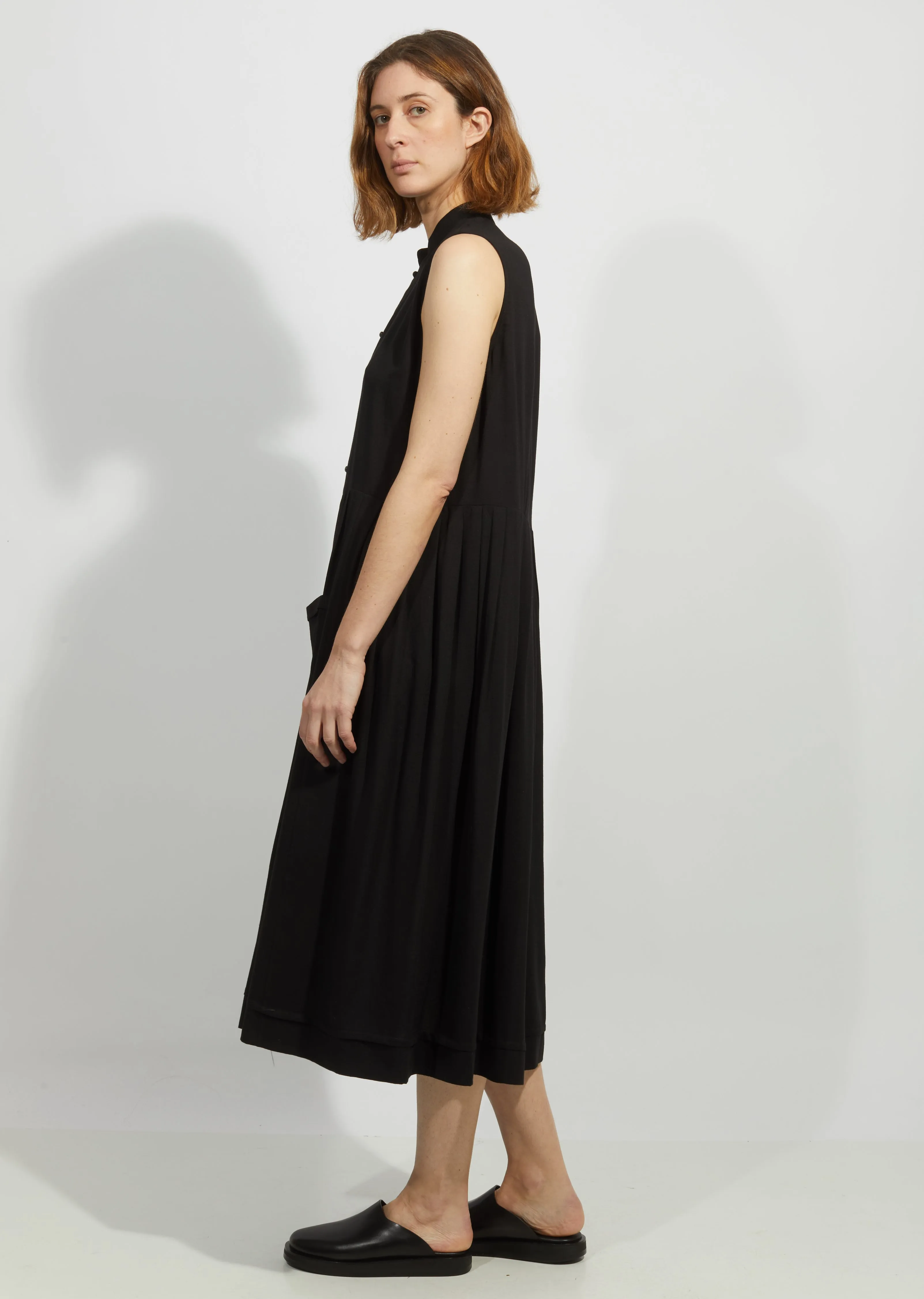 Mandarin Dress — Black