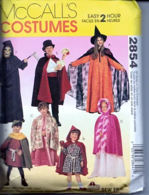 McCall's 2854 Childrens Cape andTunic Halloween Costume Pattern Boy Girl