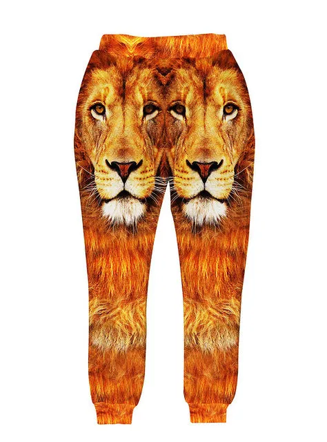 Men's 3D Lion Print Pants