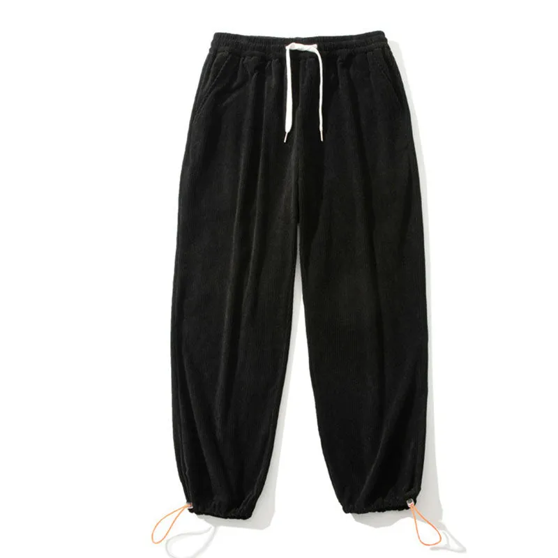 Men's Winter Loose Straight Wide Leg Corduroy Pants