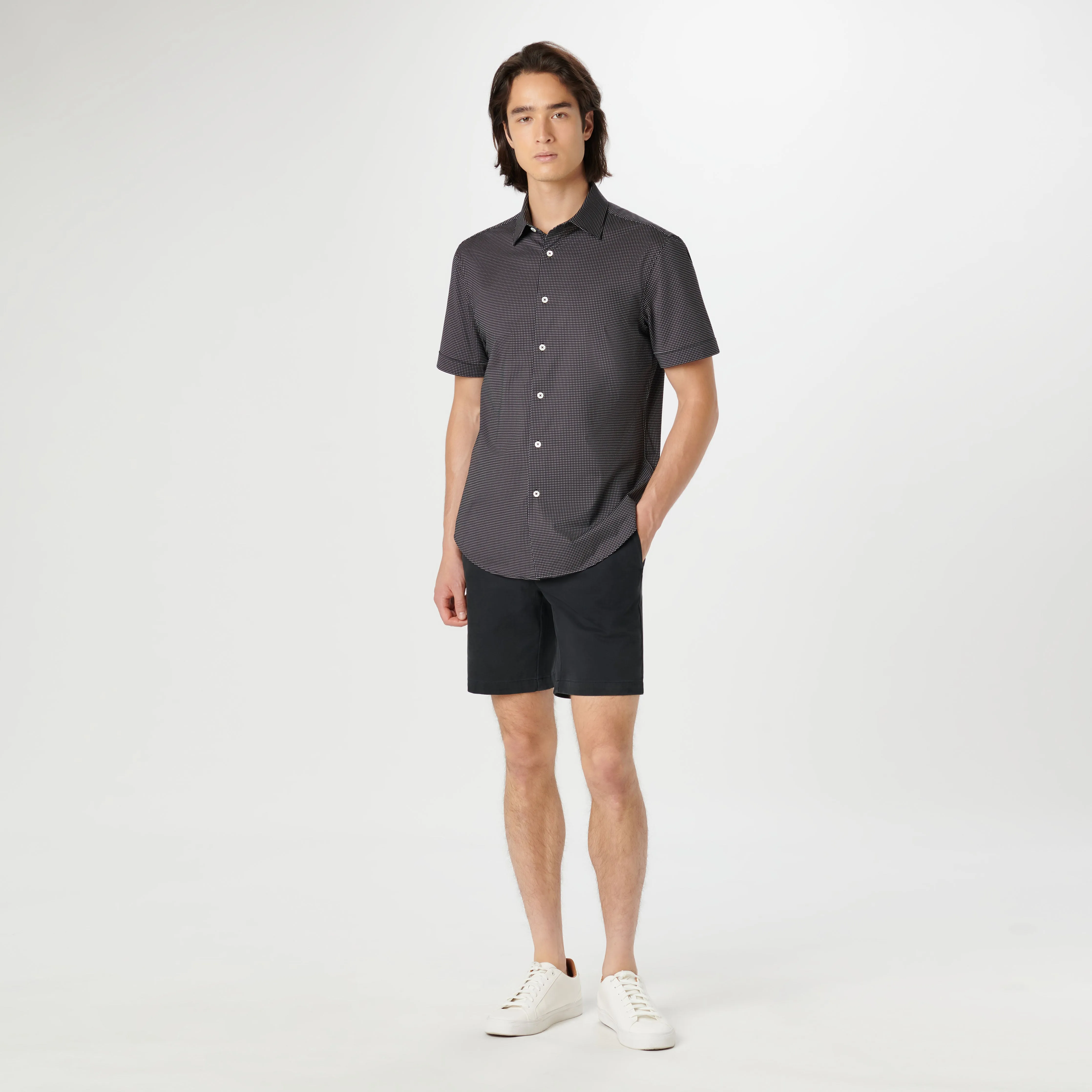 Miles Pin Dot OoohCotton Short Sleeve Shirt