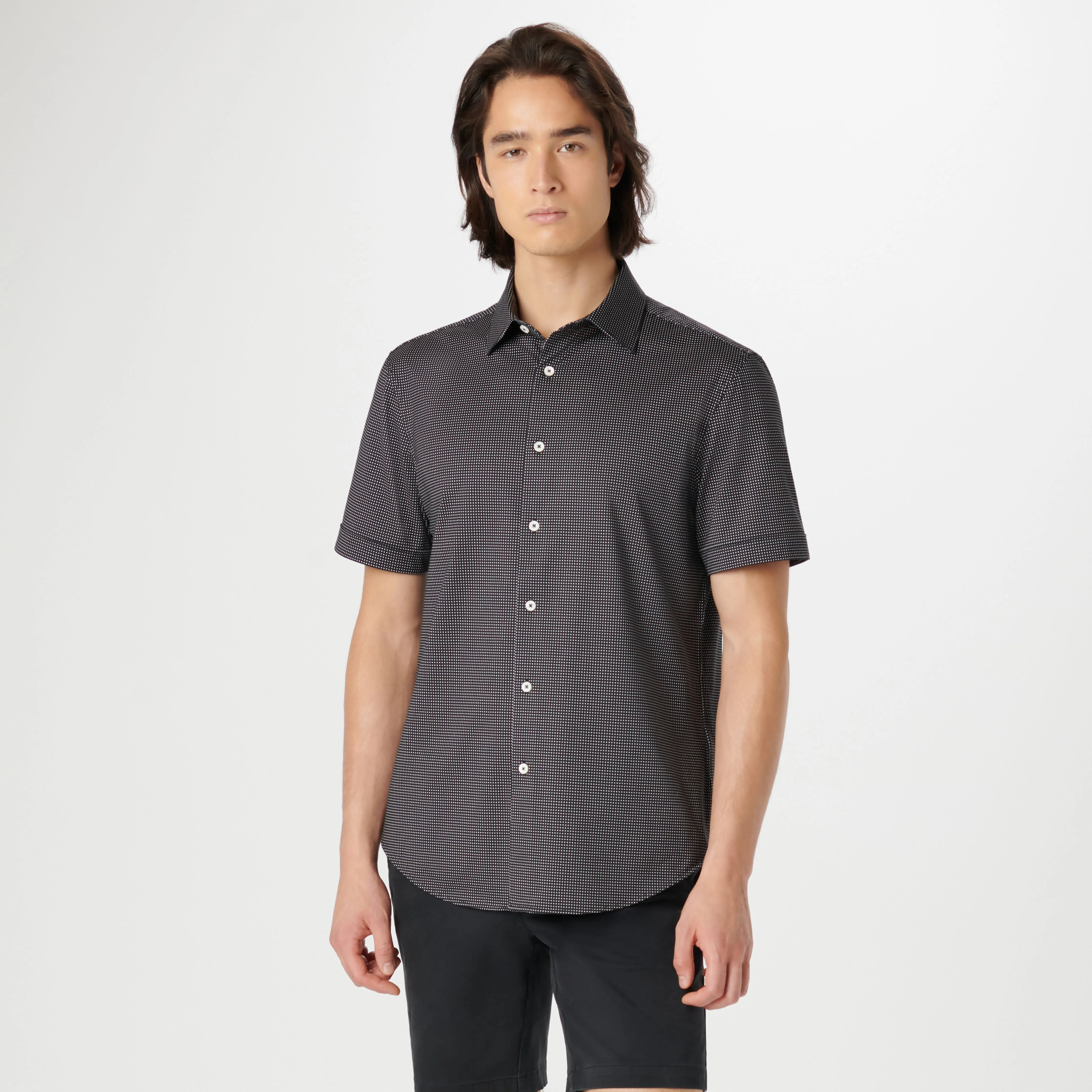 Miles Pin Dot OoohCotton Short Sleeve Shirt