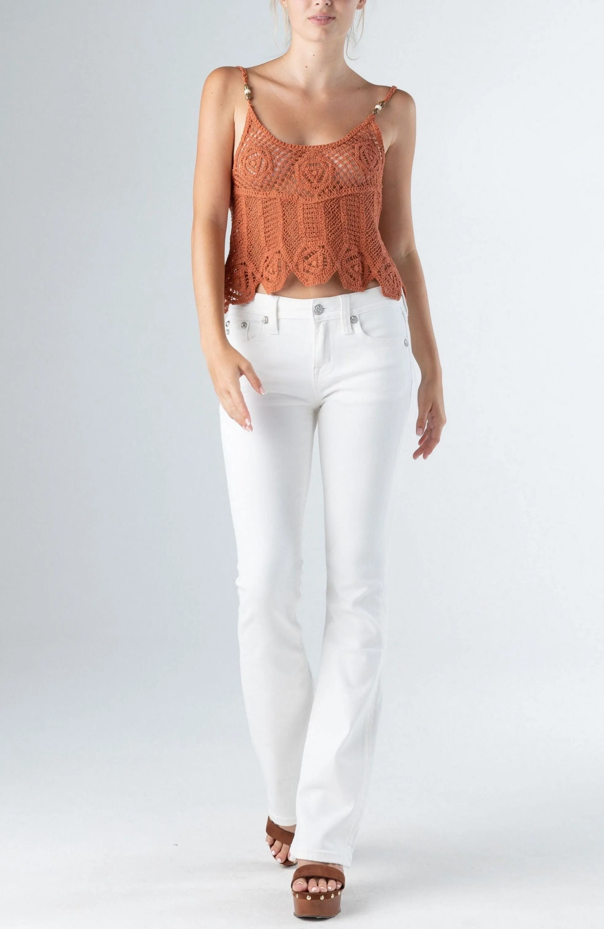 Miss Me Crochet Camisole (Burnt Orange)