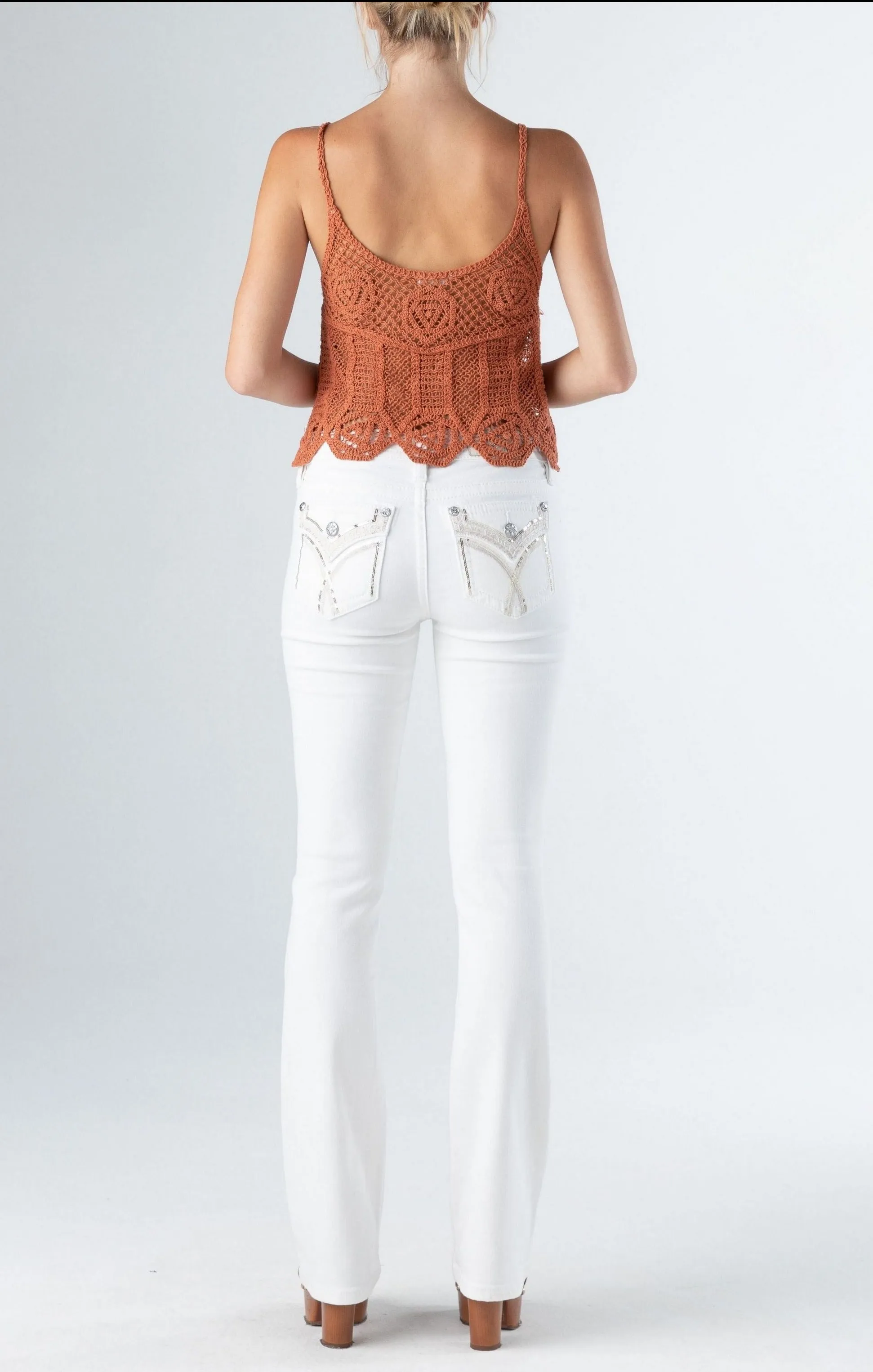 Miss Me Crochet Camisole (Burnt Orange)