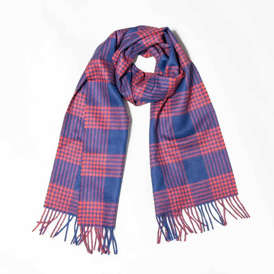 Modern Plaid Alpaca Scarf