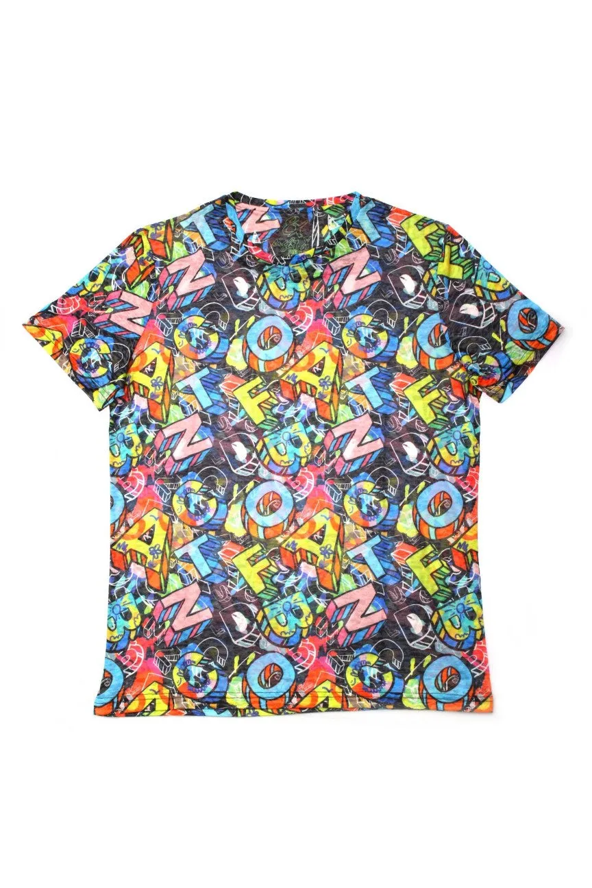 Multi Color Letters Print T-Shirt