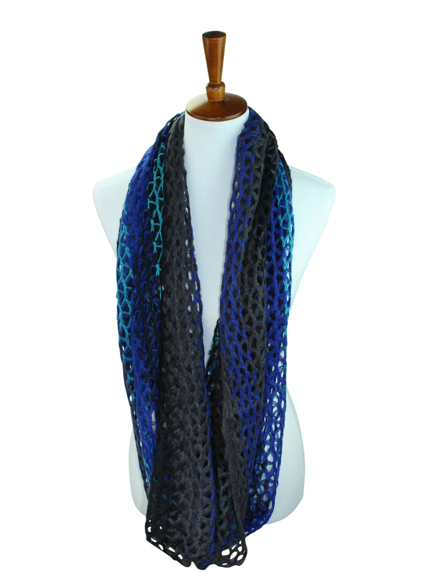 Multi Tone Open Knit Infinity Scarf