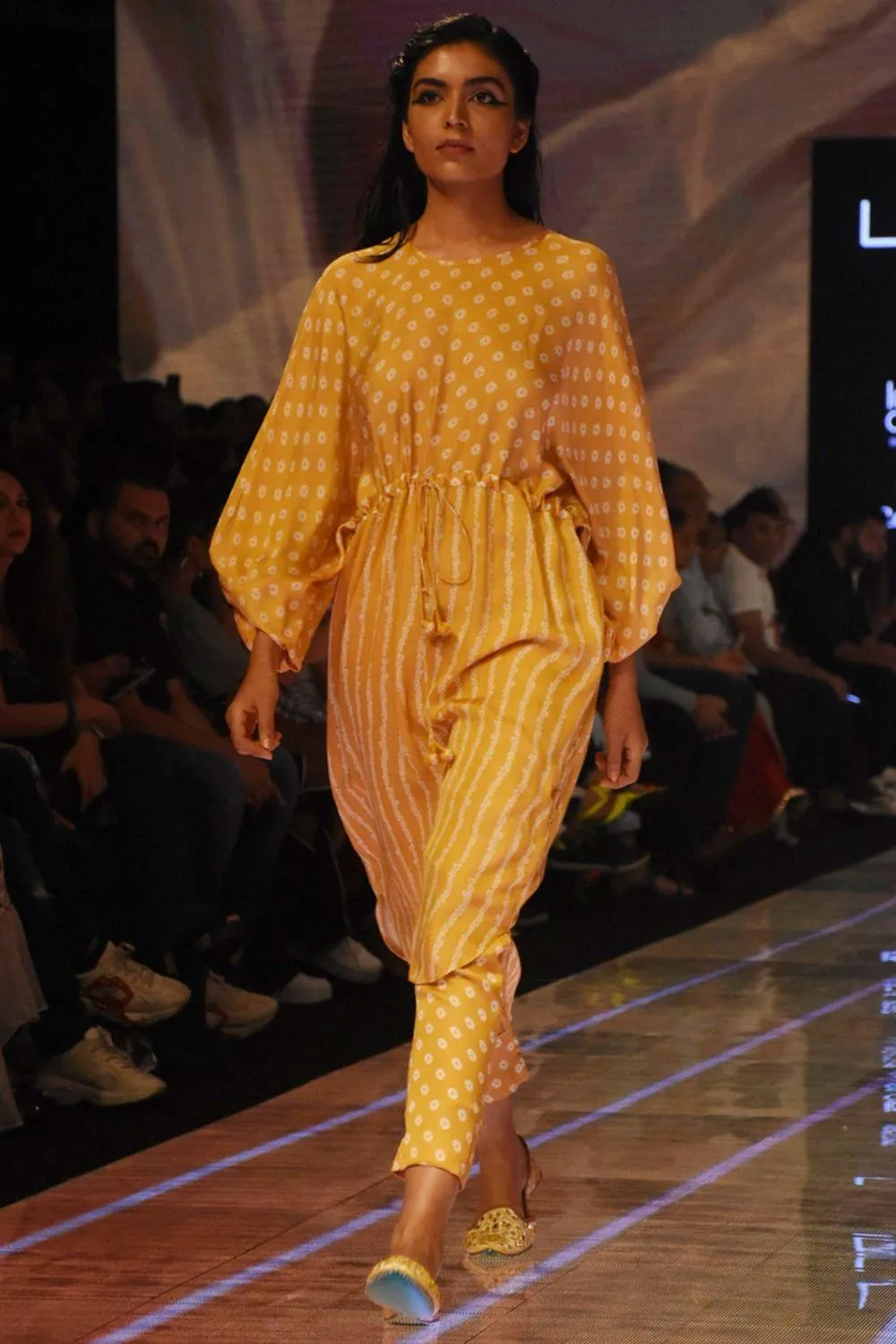 Mustard Bandhani Tunic With Pants