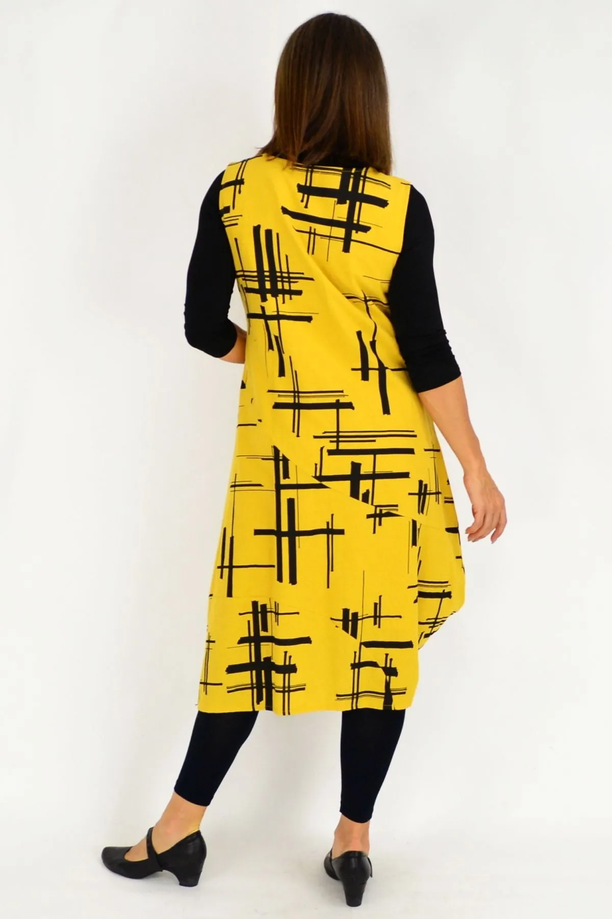 Mustard Coby Panel Cotton Tunic Dress