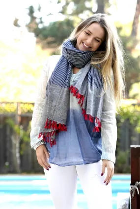 Nile Cotton Scarf with Tassels