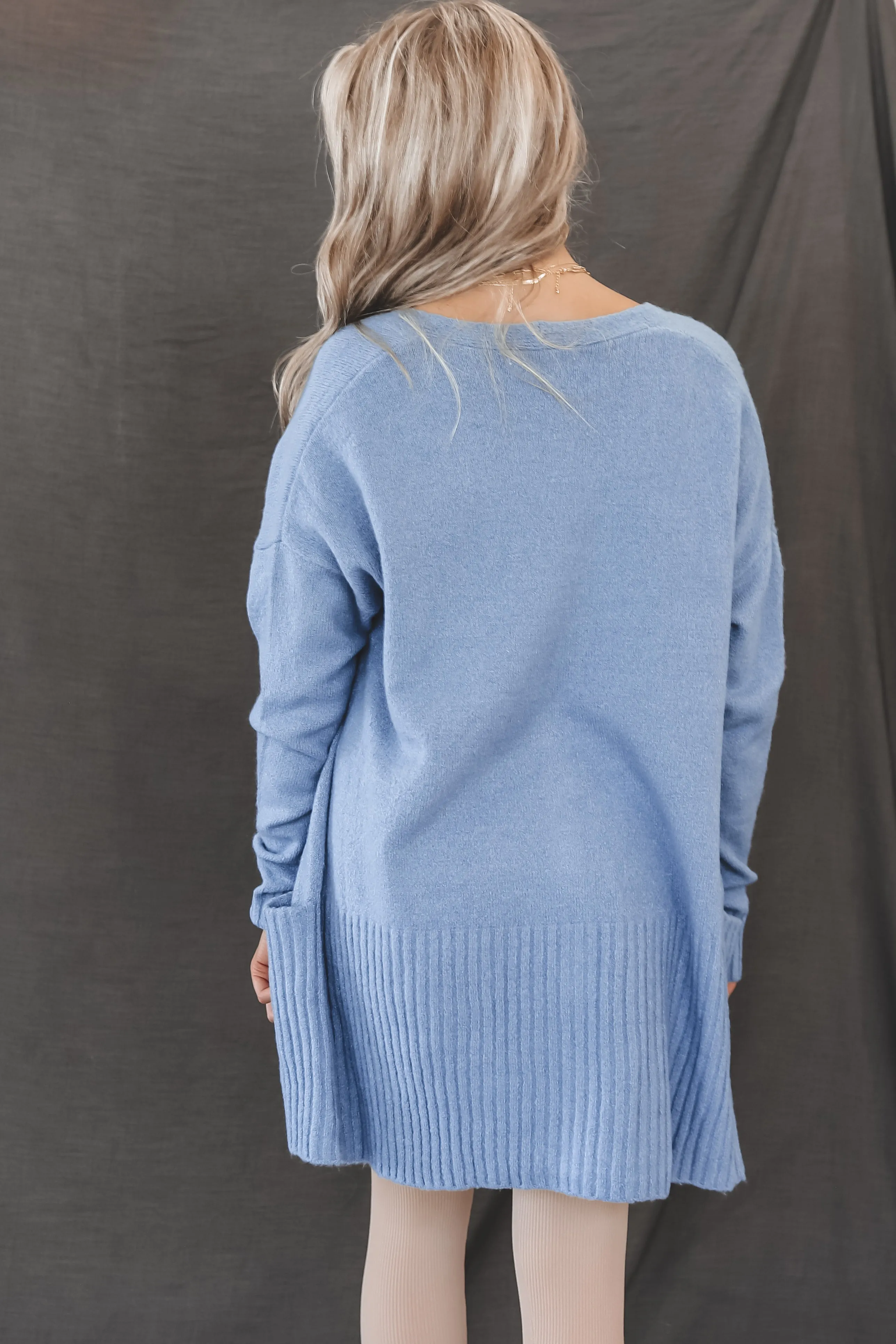 No Blues Here Knit Blue Cardigan