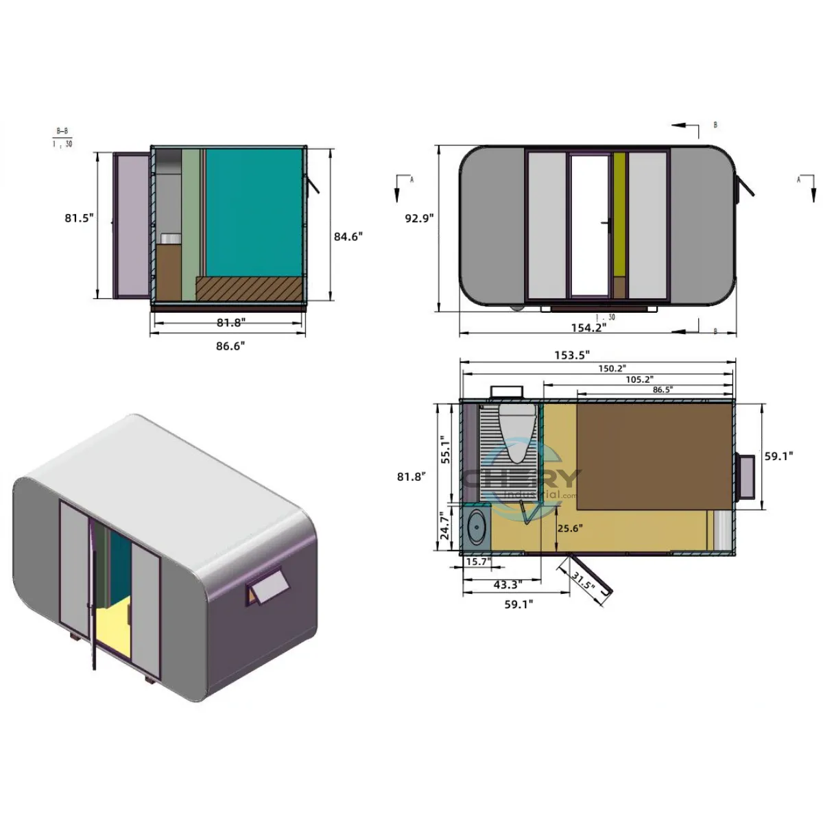 Outdoor Living and Working Tiny House 13ft