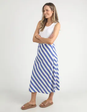 Palermo Stripe Skirt - Royal Blue/Marshmallow Stripe