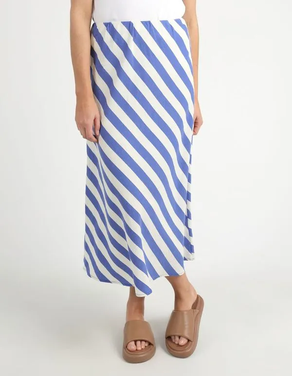 Palermo Stripe Skirt - Royal Blue/Marshmallow Stripe