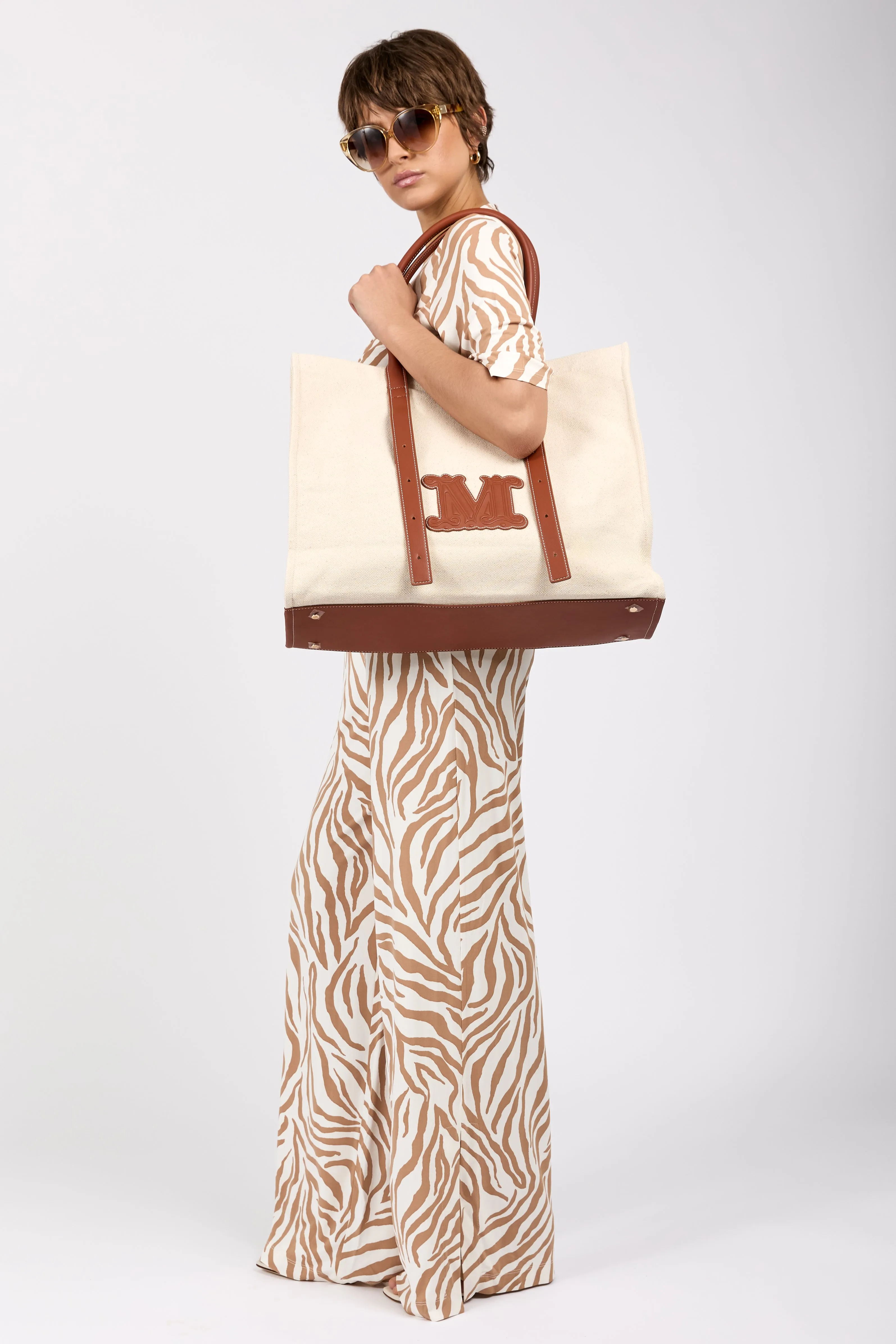 Papiri Jumpsuit Overall in Beige Zebra