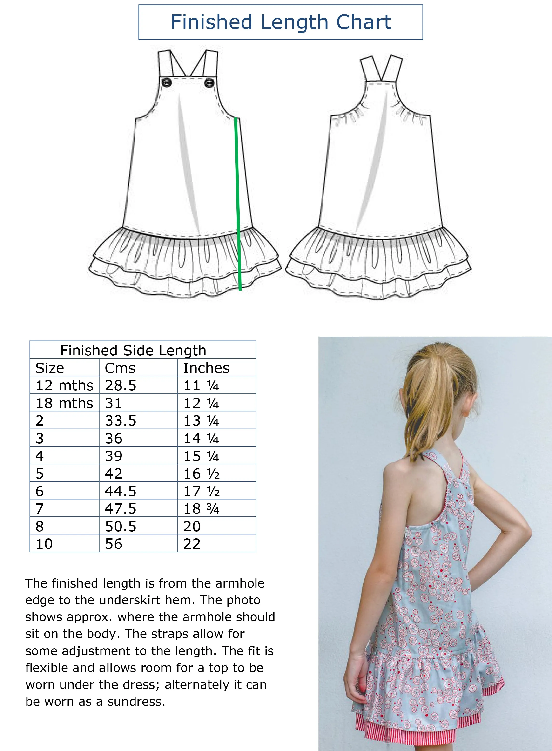 Party frock sewing pattern  LUCY LOU sizes 1 to 10 years 2 versions included. PDF pattern.