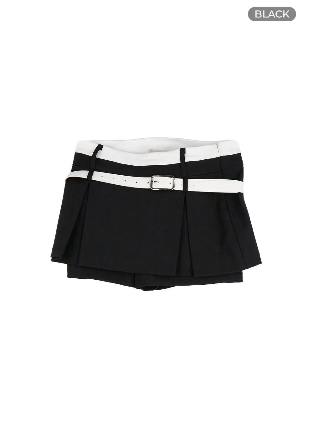 Pleated Mini Skirt with Belt Set CU425