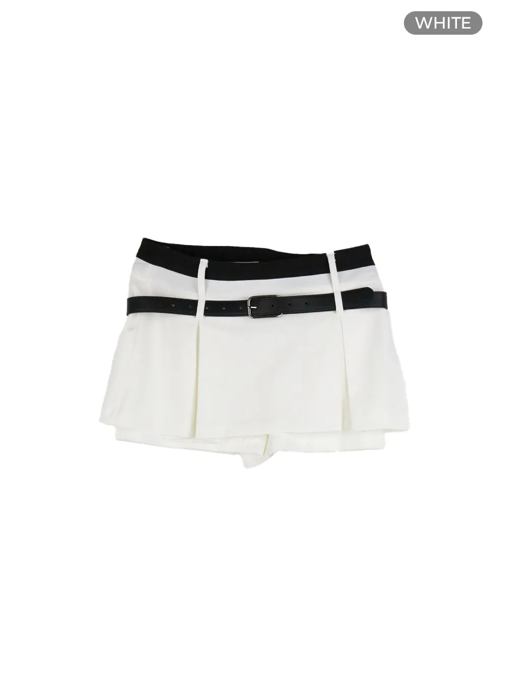 Pleated Mini Skirt with Belt Set CU425